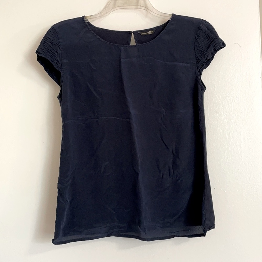 Massimo Dutti navy short sleeve top